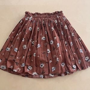 Chiffon Pleated Floral Skirt